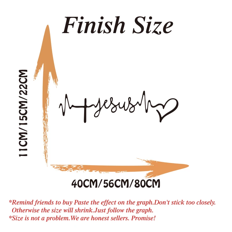 Modern Bible Verse  Jesus Heartbeat Car Auto Wall Sticker Bedroom Living Room Christian Religion Quote Wall Decal Vinyl Decor - view 3