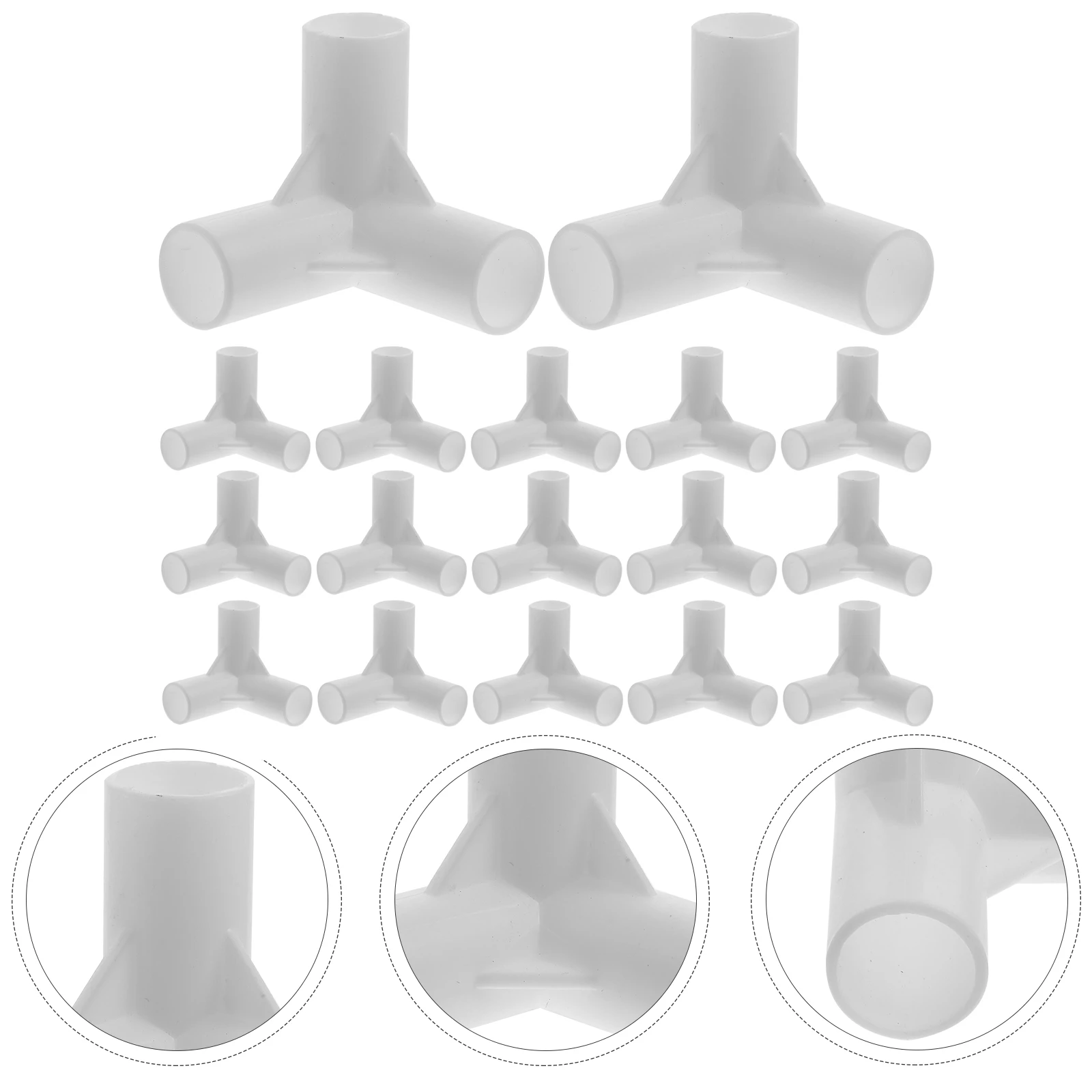

20pcs Tent Connectors Tee Joint Fittings Canopy Elbow Parts Replacement Pole Kit Plastic Durable Compact Storage Outdoor