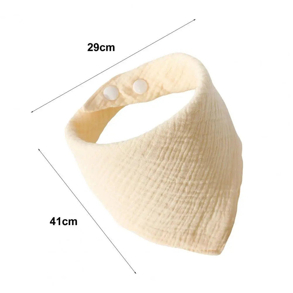 조절식 아기 턱받이 면 반다나 드롤 턱받이, 단색 재사용 가능 면, 단추 유아 침 닦기