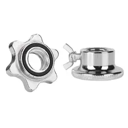 Stainless Steel Hex Nuts, Spin-Lock Collar Screw for Barbell Dumbell Weight Lifting 2.5cm (Silver)