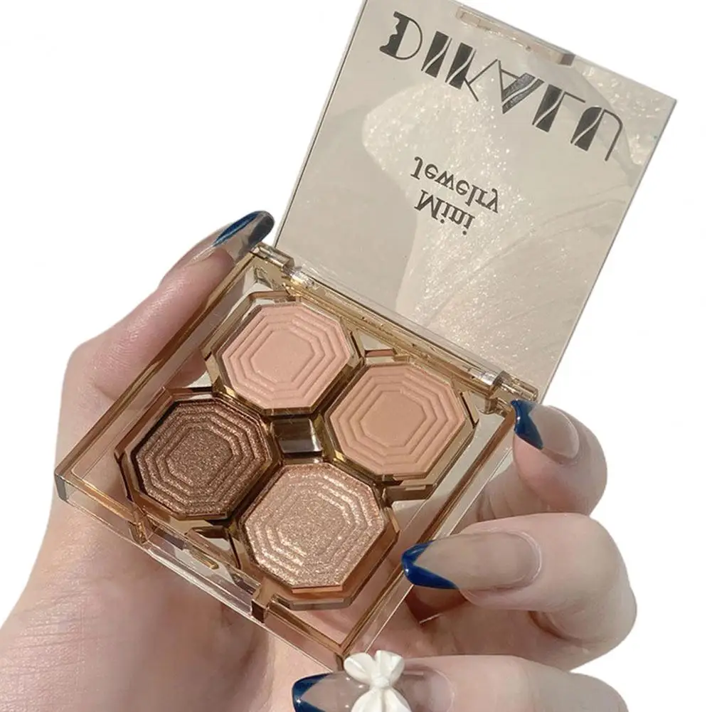 Cosmetic EyeShadows Palette Delicate Longwear Makeup Supplies Long-term Use Rose Pink 4 Colors Shadow Palette for Wedding