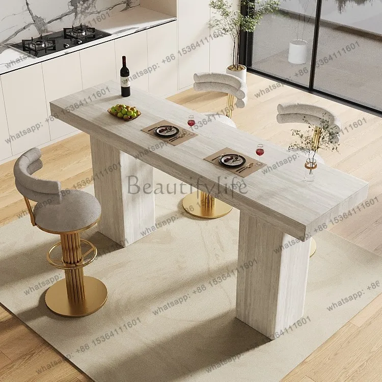 LS light luxury imported rock slab bar table simple modern open living room partition bar table integrated table