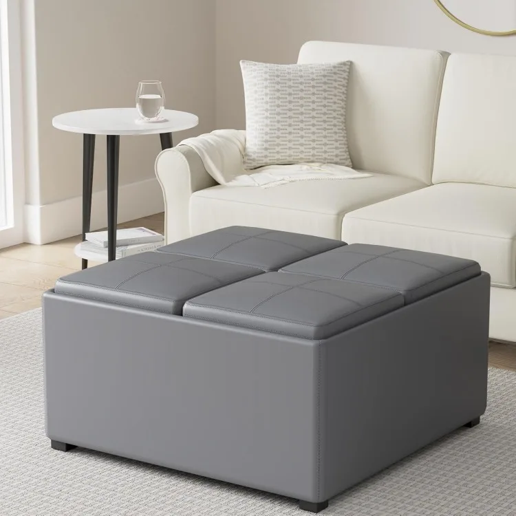 Ottoman, 35 inch, Stone Grey