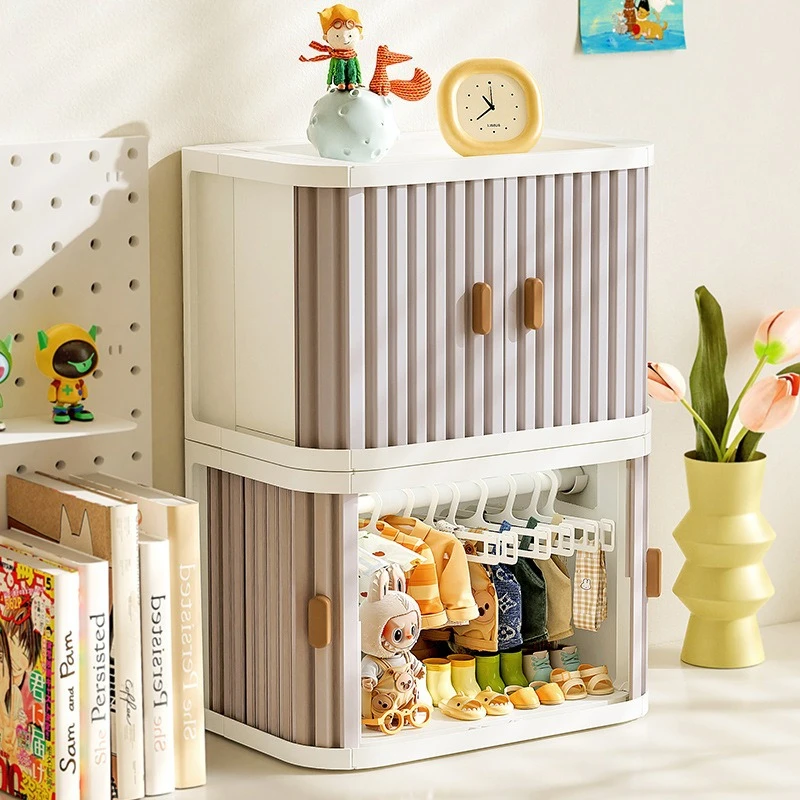 

2pcs Desktop Cosmetic Folding Storage Box Can Be Stacked with The Multi-functional Dust-proof Storage Box for The Living Room