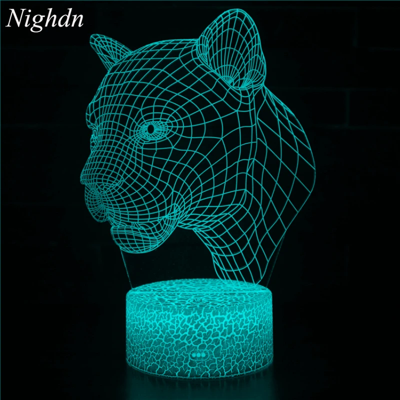 

Nighdn Leopard 3D Lamp Acrylic LED Night Light Visual Illusion Nightlight Bedroom Bedside Lamp Gift for Kids Boys Girls Women