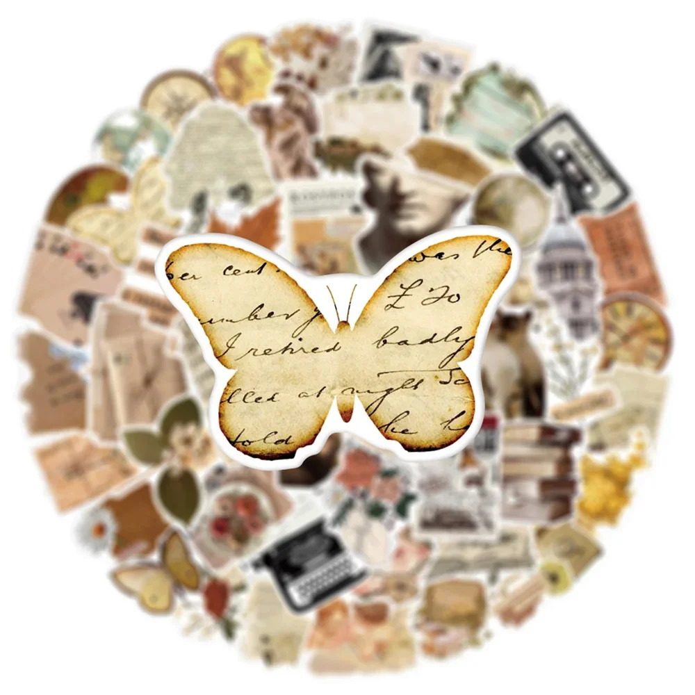 10/30/50PCS Vintage Nostalgic Style Personalized Creative Graffiti Stickers Desk Guitar DIY Computer Skateboard Wholesale