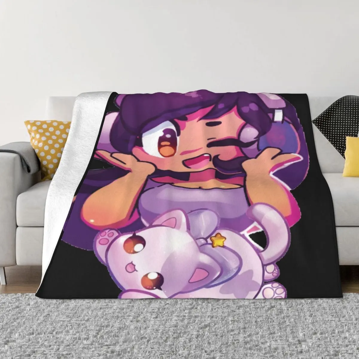 

Aphmau with Cat Throw Blanket Soft Big Blanket Giant Sofa Blanket