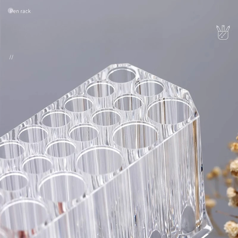 Acrylic 26 Holes Acrylic Makeup Brush Holder Organizer Eyeliner Eyebrow Pencil Makeup Brush Drying Box Makeup Tool Storage Shelf