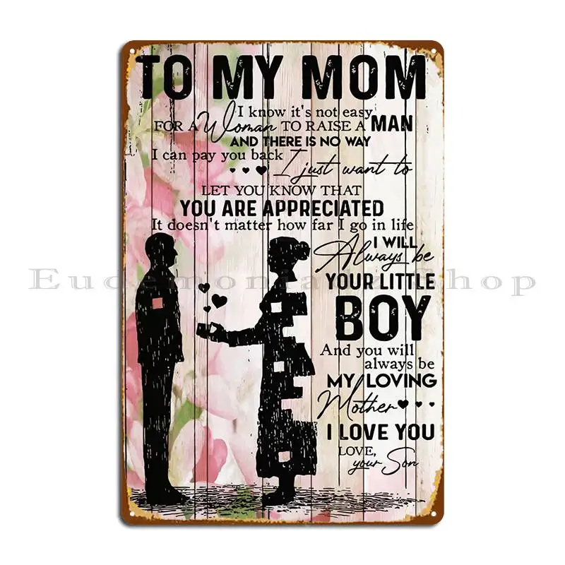 Металлический Настенный декор для моей мамы, настенная пещера, Настенный декор, пещера, дизайн, оловянный плакат