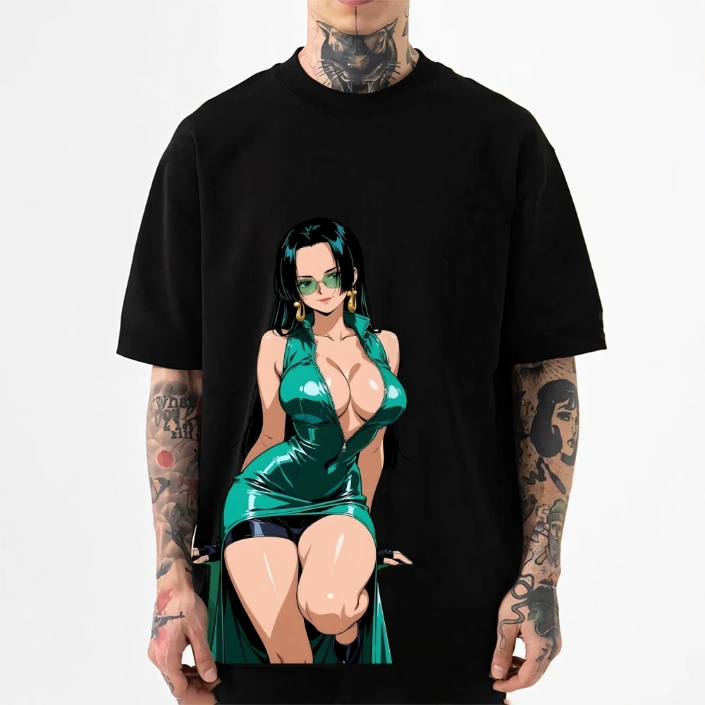 One Piece Boa Hancock Japanischer Stil Klassisches T-Shirt Hochwertige Streetwear Herrenbekleidung Damenbekleidung 2026 Sommer Neues T-Shirt