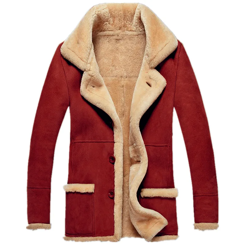 

Warm Insulation Suede Coat Cotton Blends Suit Fur Integrated Men's Jacket Slim Fashion Winter Thickened Coat Clothing