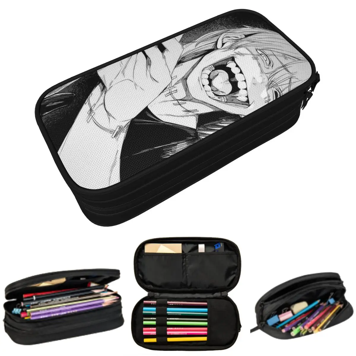 Jujutsu Kaisen Mahito Anime Pencil Case for Studen School Pen Box Pencil Bag Stationery Supplies Pen Holder Bag