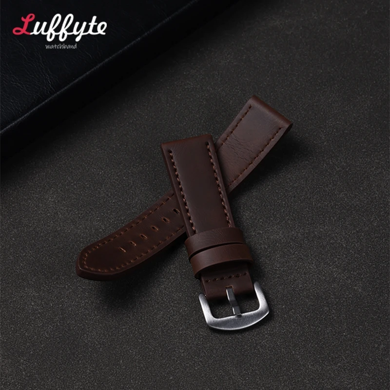 Fashion Leather Watch Bands Straps 18mm 20mm 22mm 24mm Universal Replacement Watchbands Bracelet Business Watches Accessories