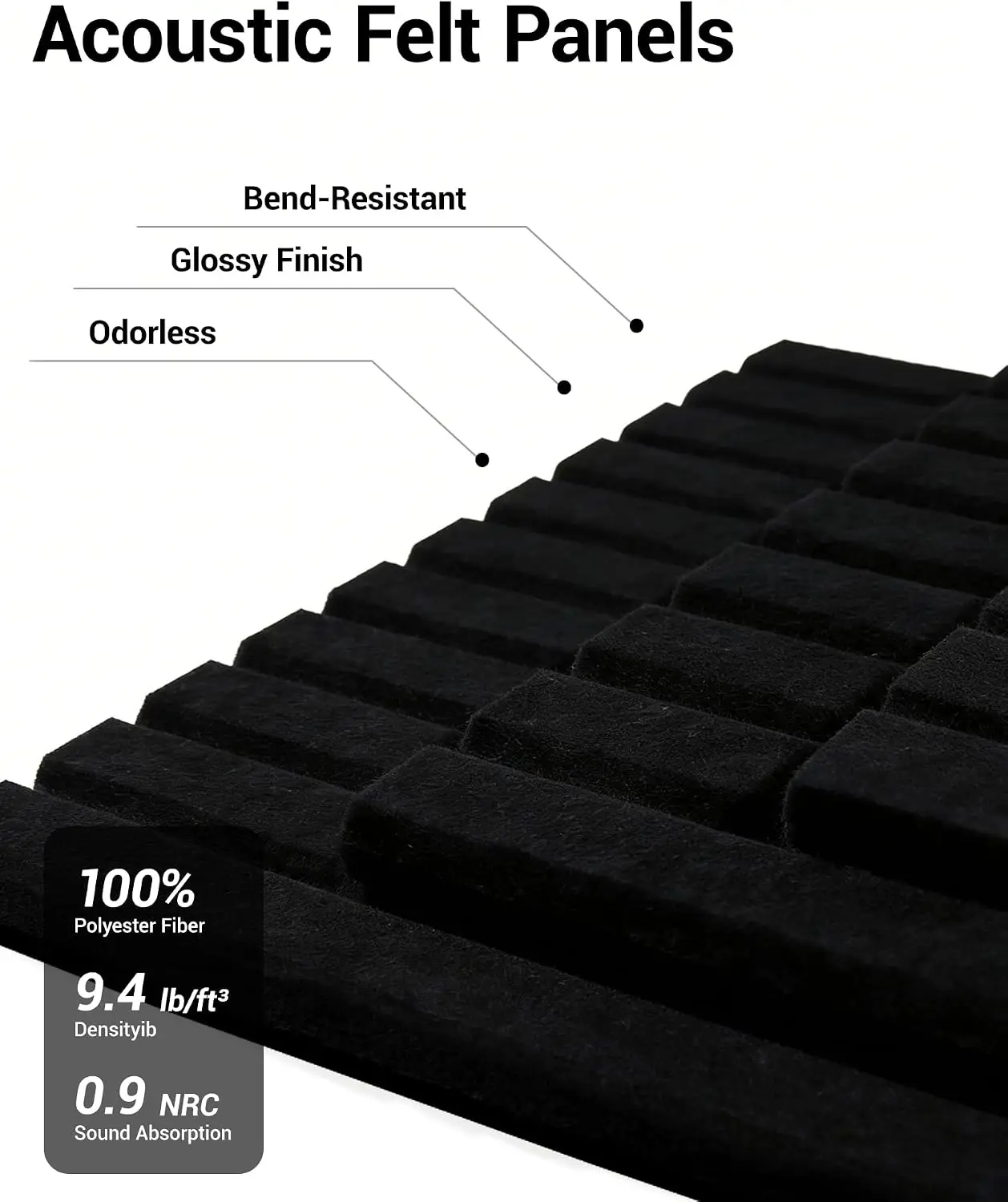12PC High Density Felt Cork Tiles Bulletin Pin Board Wallpaper DIY Soundproof Acoustic Wall Panel Decorative for Wall Home Decor