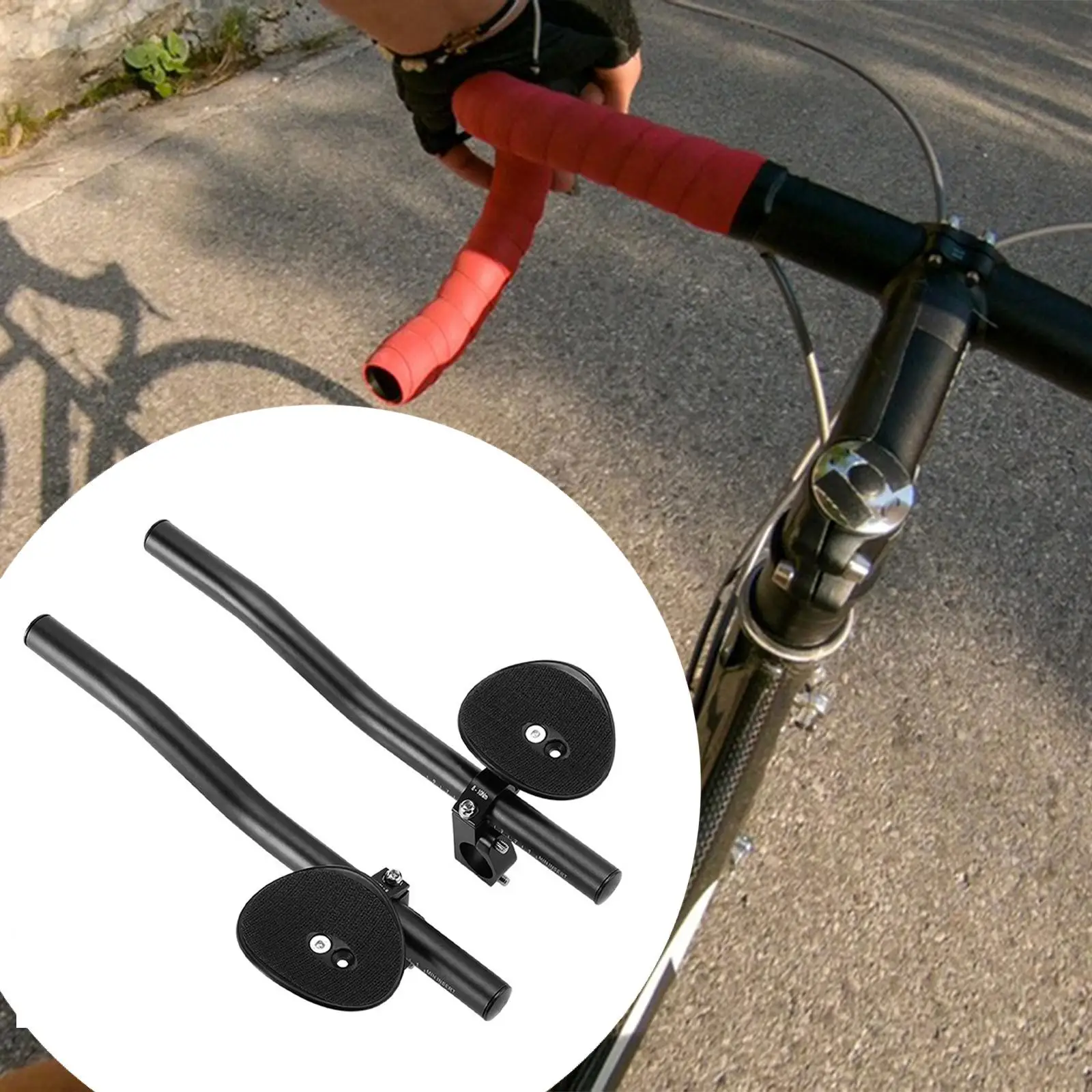 

2Pcs Bike TT Rest Bar Universal Bike Aluminum Alloy Rest Handlebar for Triathlons Road Bikes Mountain Bikes Touring Bikes