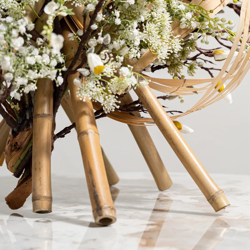 Simulation flower ornament ornament tea room dining table bamboo floral art