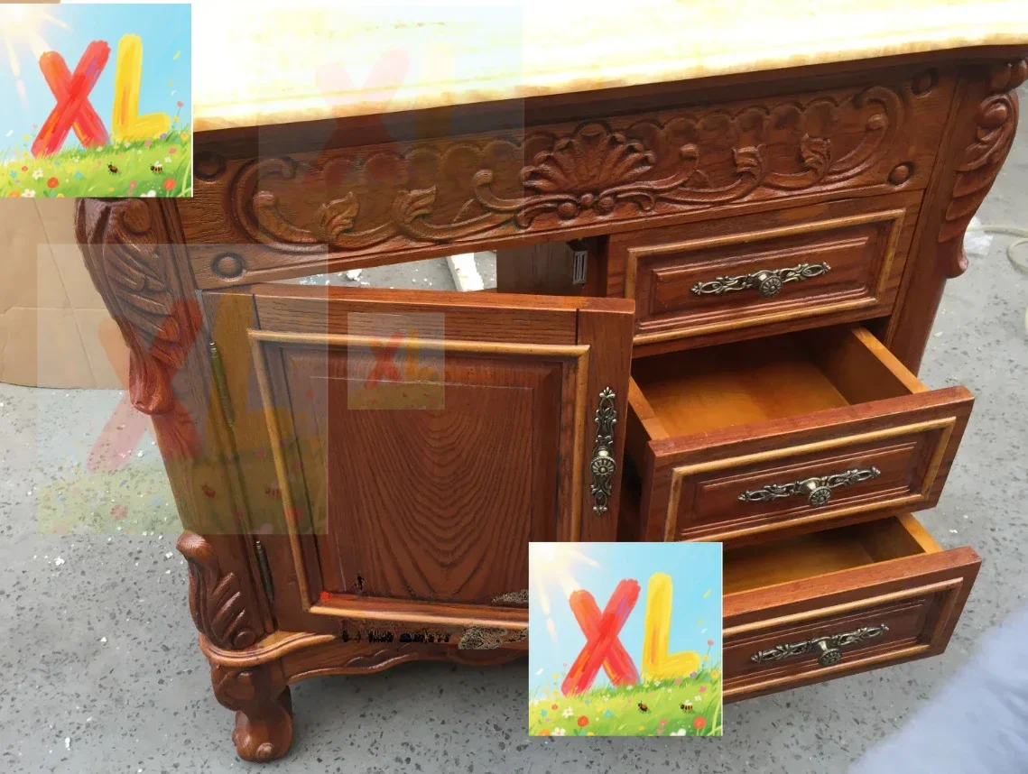 

European-style carved bathroom cabinet floor-to-ceiling oak wash basin cabinet combination bathroom European-style bathroom cabi