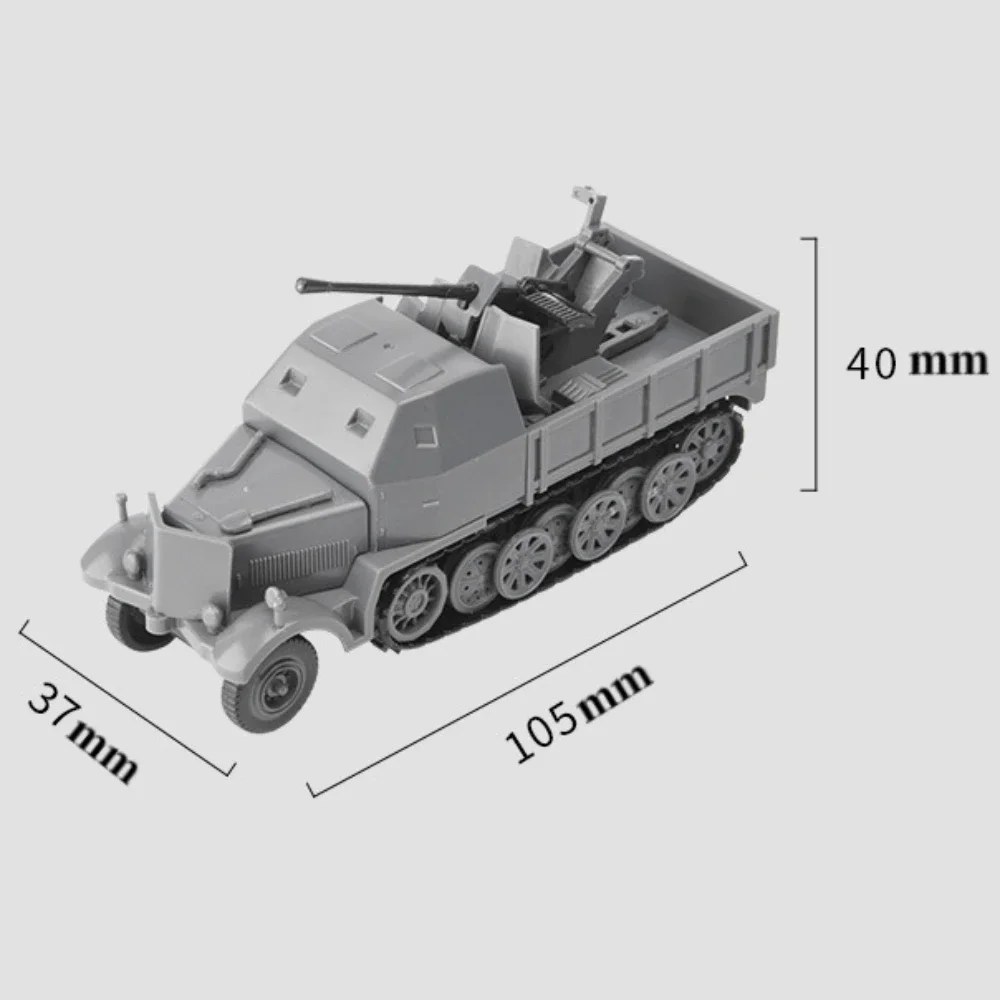 1/72 FLAK37 Armored Cannon Cars Model Building Kits Plastic Building Blocks German WW2 Air Defense Military Scale Assembled Toys