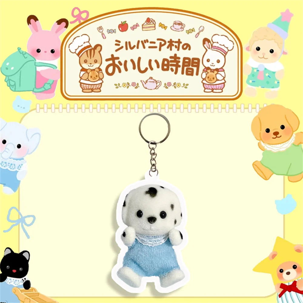 Sylvanians Families Acrylic Keychain Milo Cartoon Animation Key Chain Bag Backpack Pendant Accessories Keyring Fans Gift