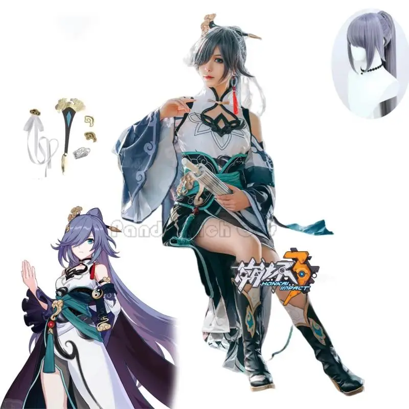 

Fu Hua Cosplay Game Honkai Impact 3rd Cosplay Costume Anime Outfits Fu Hua Wig Cosplay Women for Halloween Carnival Party