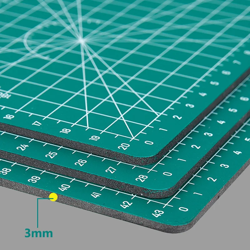 Deli PVC A2 A3 A4 Cutting Board Multiple Size 3mm Thickness Double-sided Self-healing DIY Soft Cutting Mat