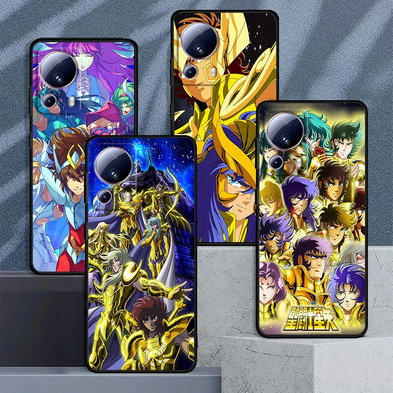 Классический чехол с аниме Saint Seiya для Xiaomi Mi 14 13 12X 12 11 11T 11i 10T 10 Pro Lite, ультратонкий черный чехол для телефона