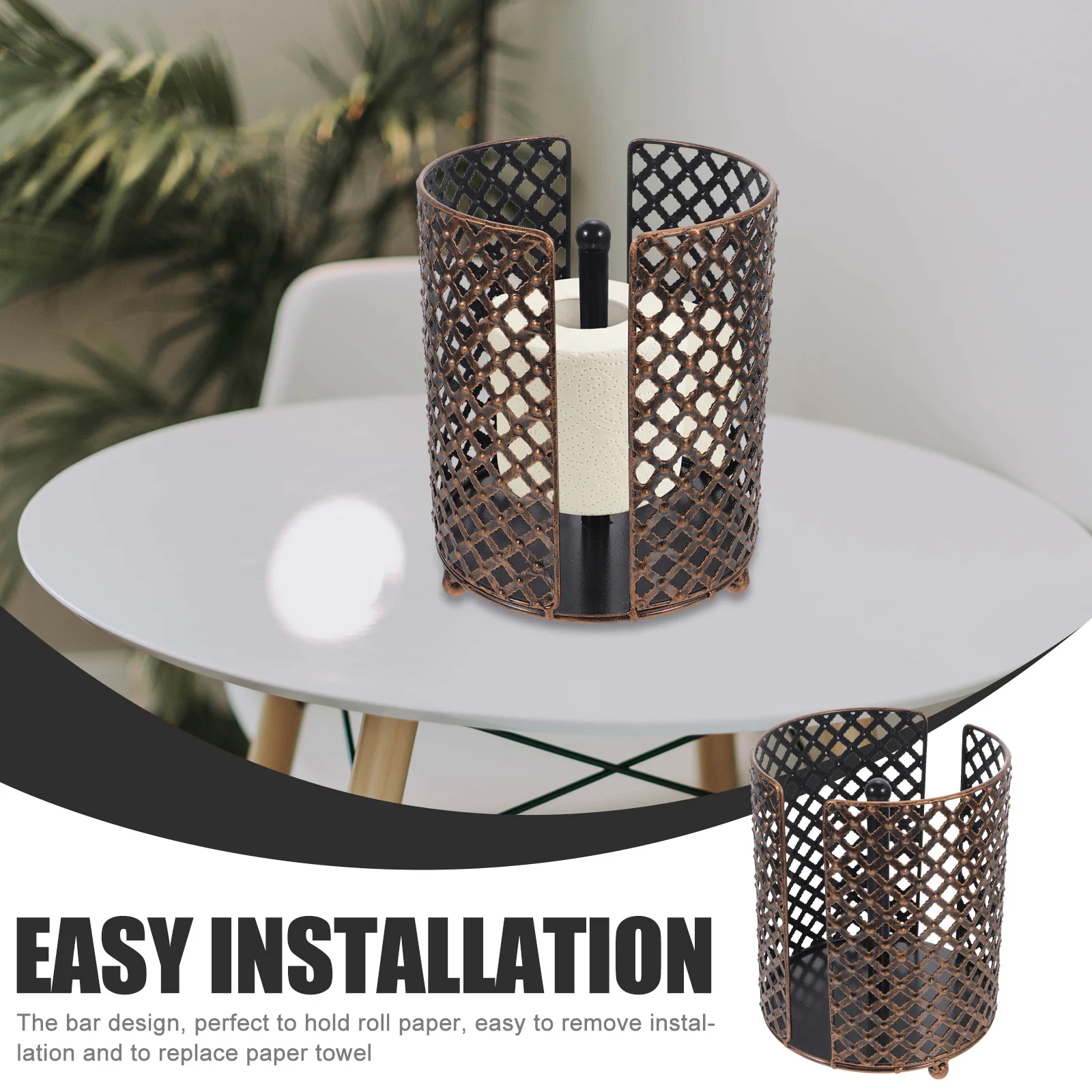 حامل الورق الملفوف للحمام على الحائط بدون حفر رف تخزين الأنسجة المعدنية للمطبخ منظم ورق المرحاض حامل عمودي #1