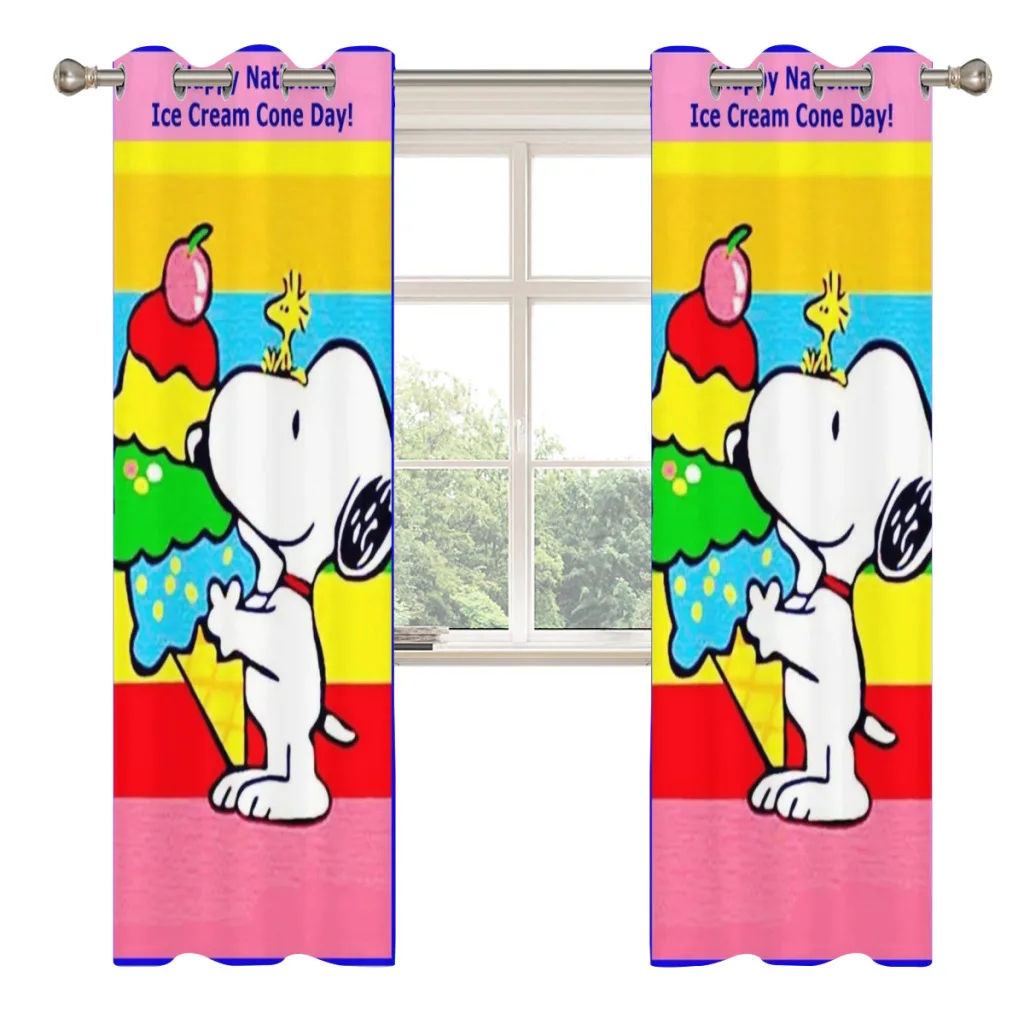 Snoopy Peanuts 2 PC Blackout Windows Curtain  for Living Room Bedroom Bathroom Curtains