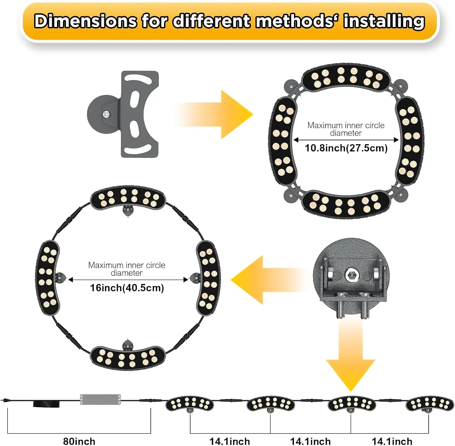 أضواء كاشفة من الألومنيوم مع قابس محول، إضاءة مناظر طبيعية ذات جهد منخفض، أضواء كاشفة خارجية، IP65، 48W، 60W، 72W، DC24V #1