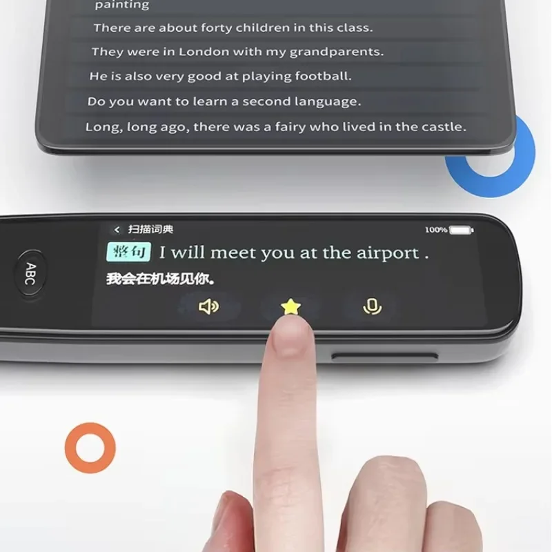 قلم قراءة صوت بلاستيكي ذكي مقاس 2.98 بوصة لعام 2026 112 لغة آلة تعلم عسر القراءة 54 لغة ترجمة مسح النص #4