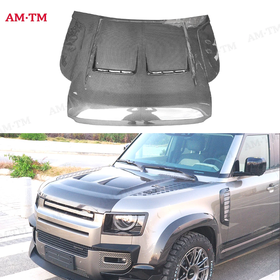 

SVR style Carbon fiber hood bonnet for Land Rover Defender 2020+ Car Front Bumper Engine Cover Hood Bonnet Vent Parts Body kit