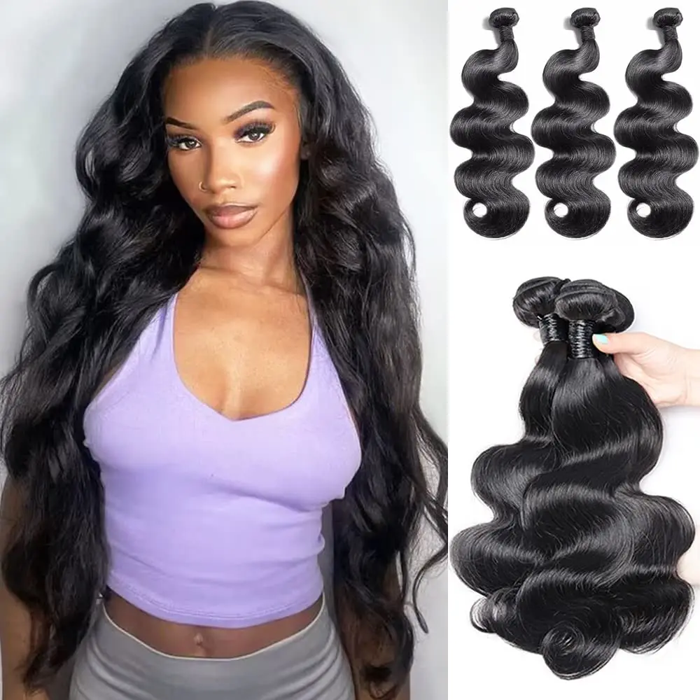 Zestawy typu Body Wave Ludzkie włosy 2/3/4 zestawy 16 18 20 cali 100% nieprzetworzone 10A Ludzkie włosy typu Body Wave