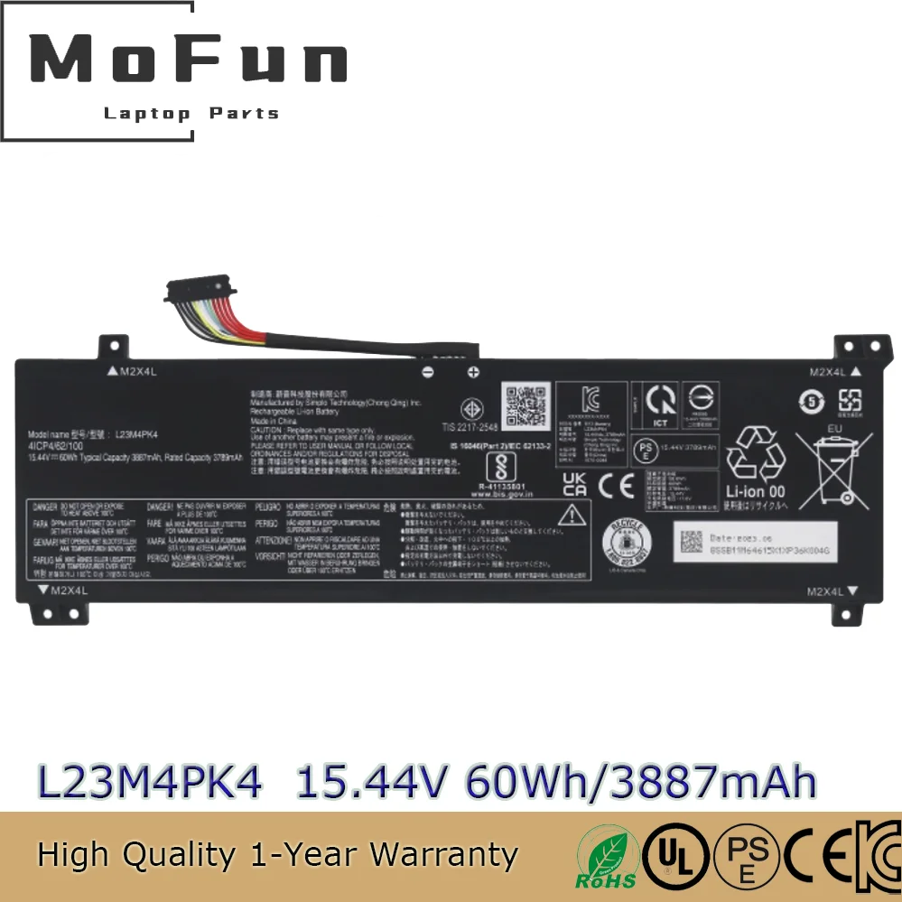 

Оригинальный аккумулятор для ноутбука L23D4PK4 L23L4PK4 L23M4PK4 15,44 В 60 Втч для Lenovo LOQ 15AHP9 83DX 15i (Gen 9)