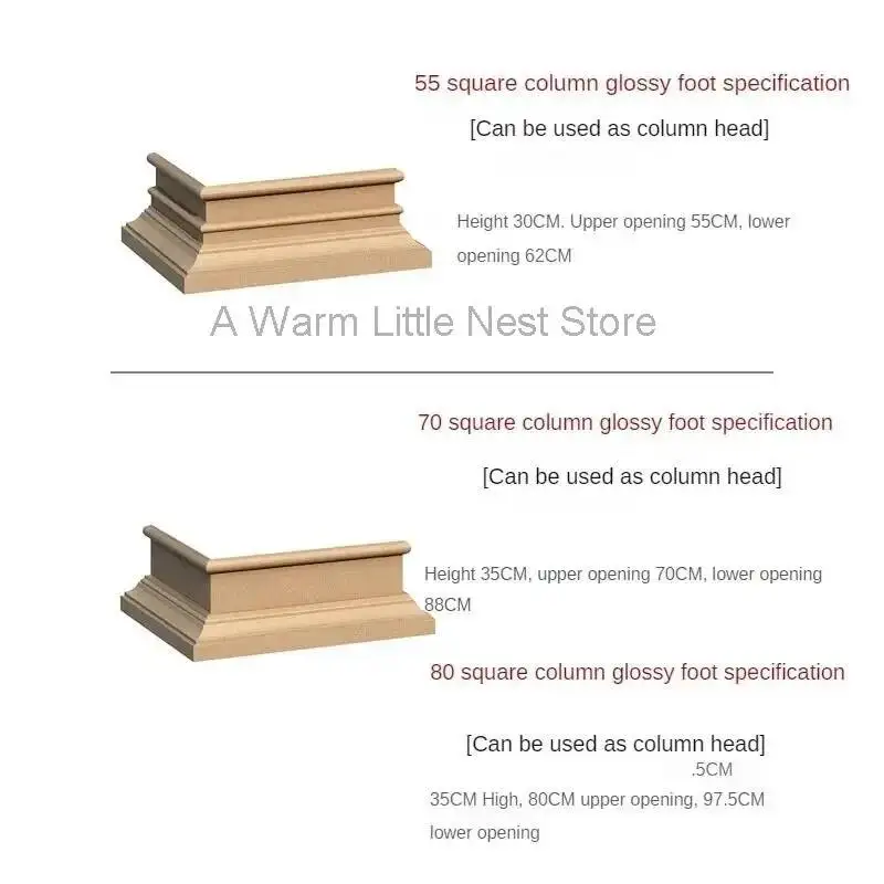 Thickened Foot European Column Roman Mold ABS for Home Villa Gate Square Pier Opening Columns Cap Head Square Roman Column Mold