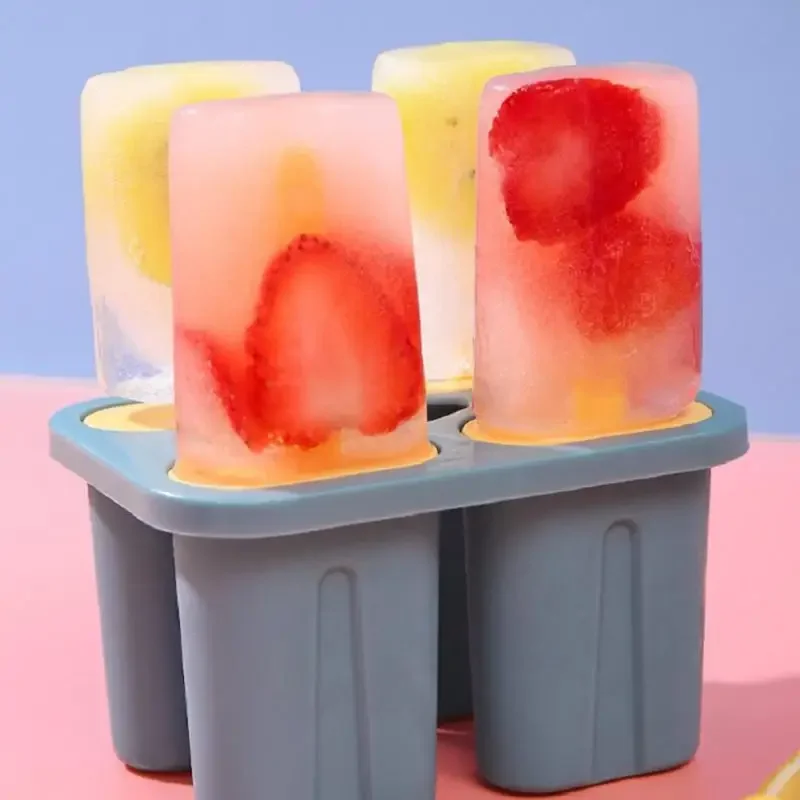 Popsicle Mold DIY Ice Cream Ice Cubes Maker Bar Kitchen Refrigerator Homemade Stick Mould Tubs Silicone Household Kitchen Tools