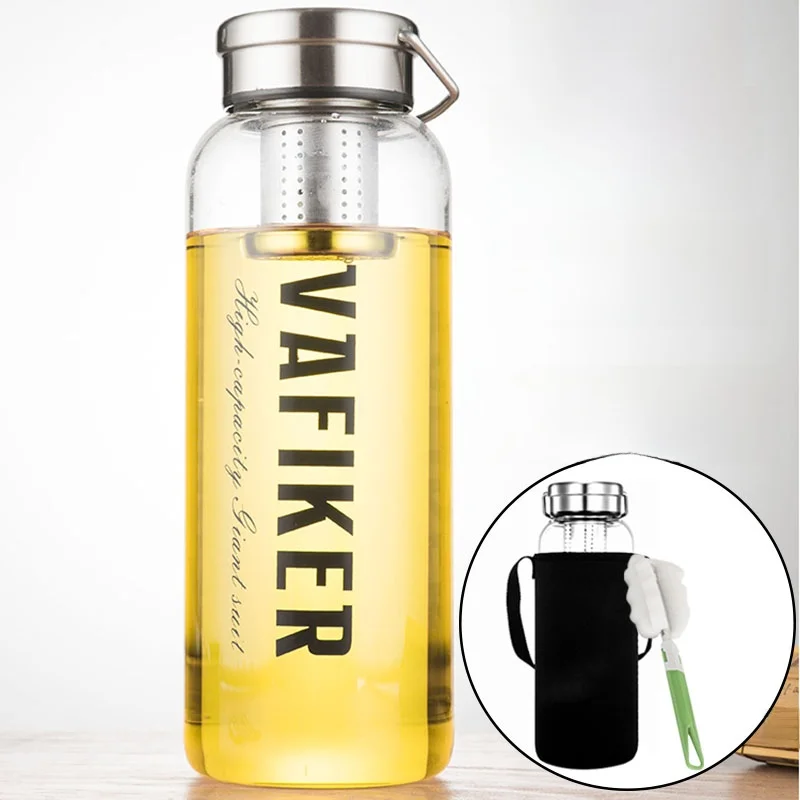 Large Capaci 2000ml Glass Tea Water Separation Tea Cup Portable Home Use Extra Large Size Water Cup for Men Tea Brewing Cup