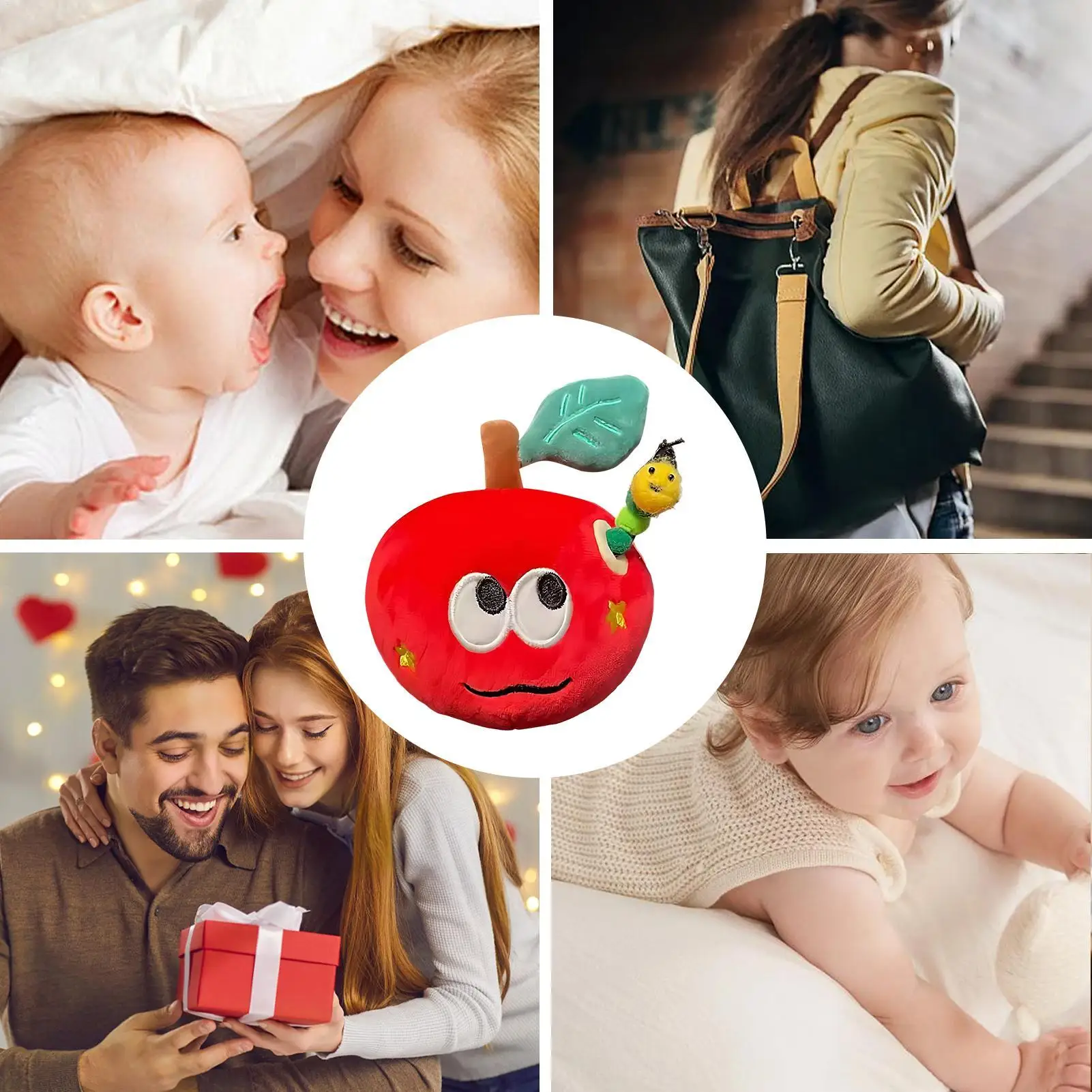 과일 플러시 장난감 내장형 작은 동물 모양 봉제 인형 장식품 어린이 성인용 가정 여행 학교 책상 가방 열쇠고리