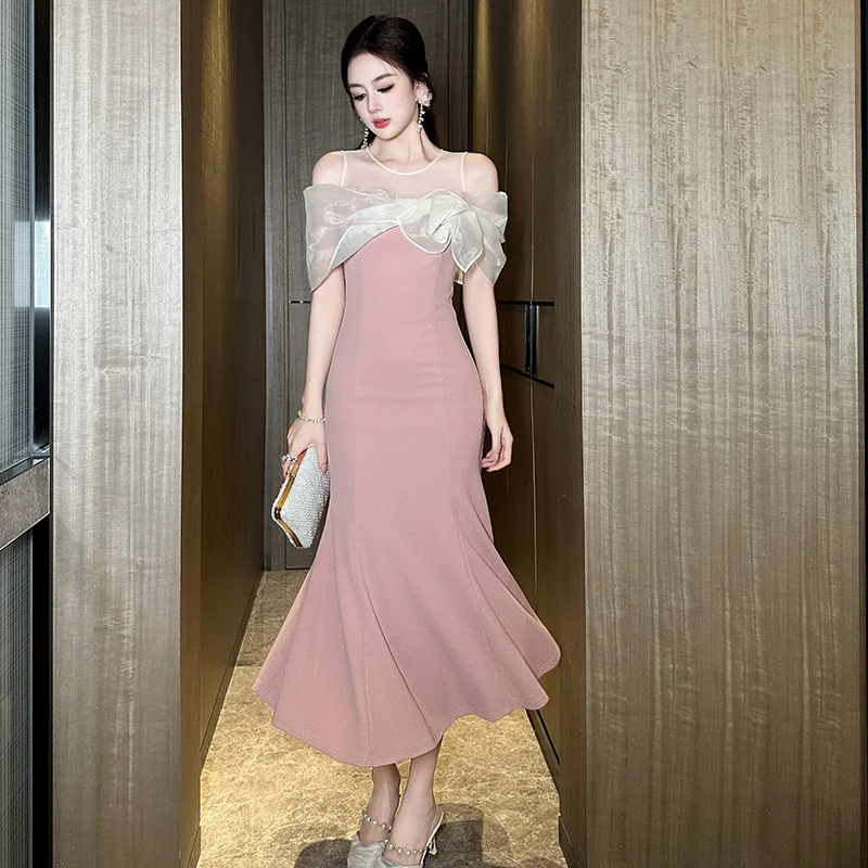 A-Leibniz Women's Dress Pink Dress Wedding Formal Party Dress Graduation Birthday Party Evening Dress 11522