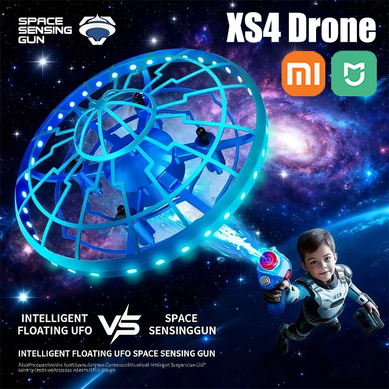 

Xiaomi XS4 Drone Hand Operated Drone for Kids or Adults Shooting Sensing Mini RC Drones Easy LED Indoor Rechargeable UFO Toys