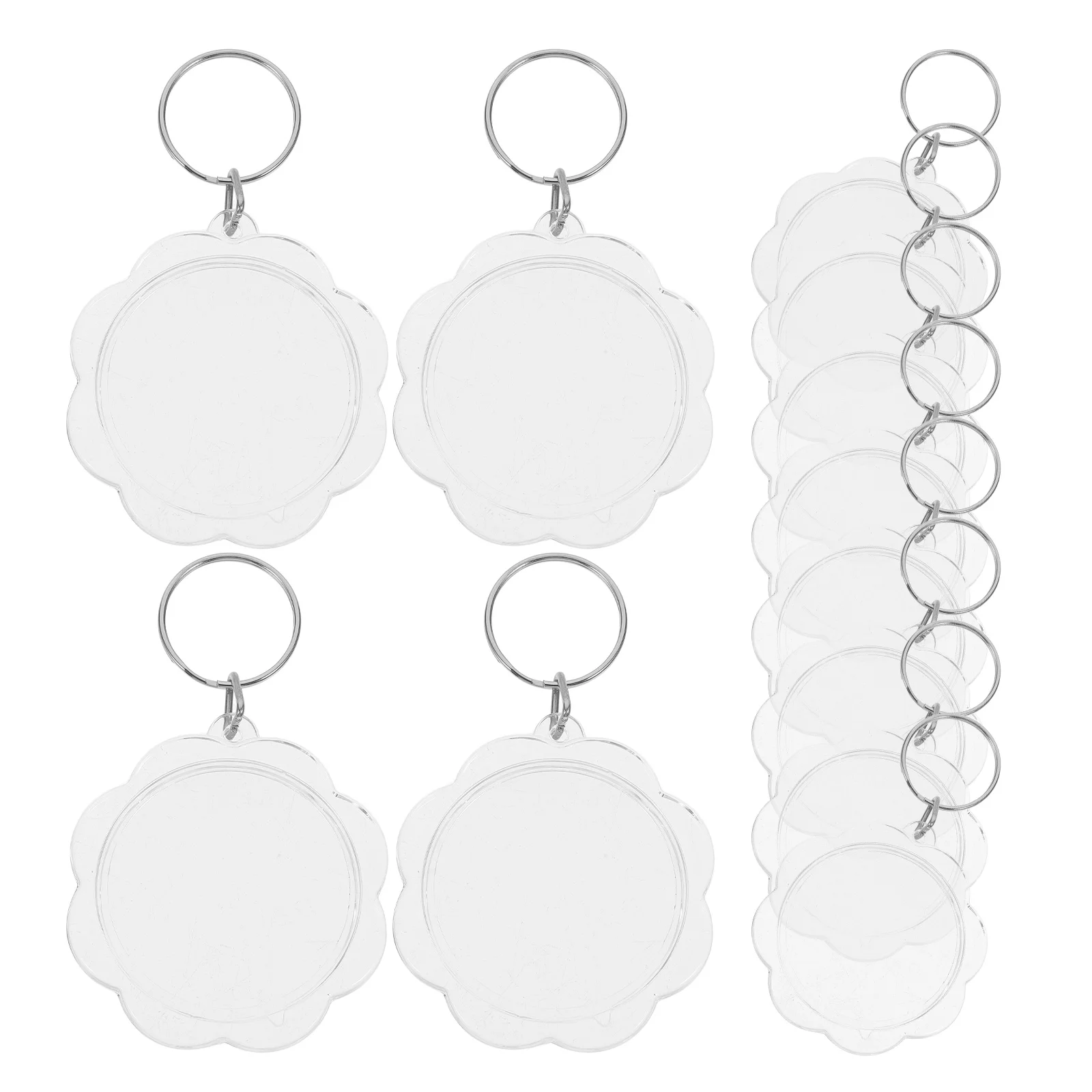 

100 Pcs Flower Keychain Photo Frame Customizable Picture Holder Durable Blank Keyrings For Photo Frame Keyring Gifts