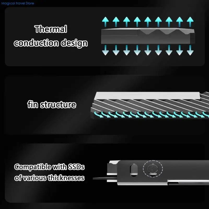 N2UB Multiple Protections Cooling Plate For M.2 SSD 2280 AntiStatic Heat Dissipation Solution