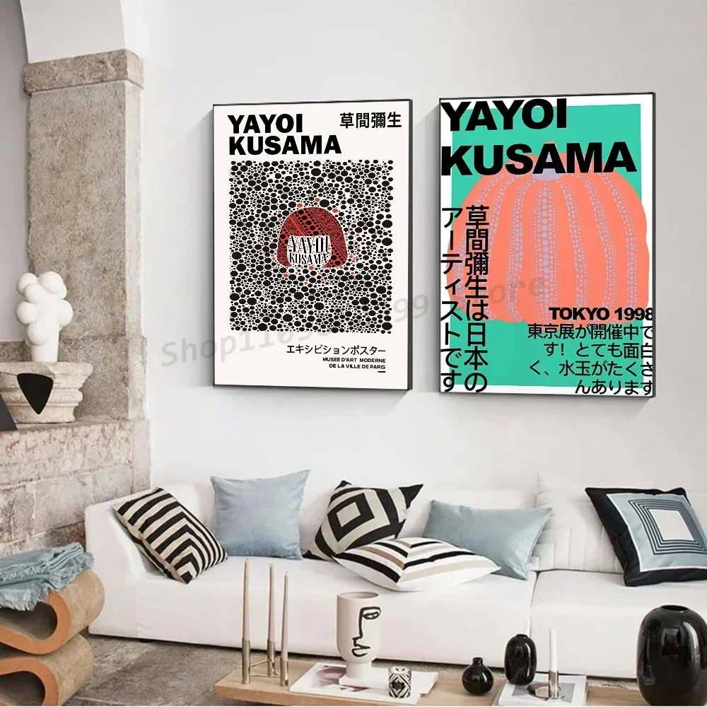 1pc Yayoi Kusama Kunsttentoonstelling Poster Paper Print Home Living Room Bedroom Entrance Bar Cafe Art Painting Decor