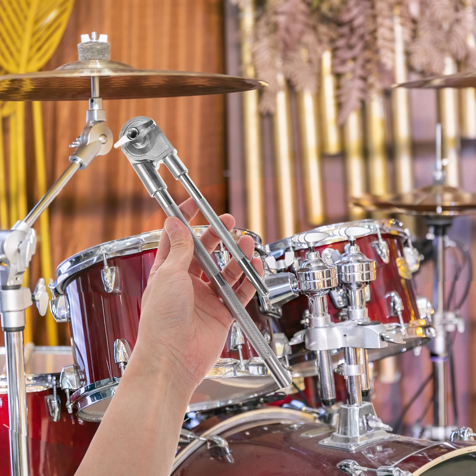 

Metal Cowbell Mounting Bracket Sturdy Drum Clamp Cowbell Holder Rod Reliable Drum Hardware Accessory for Musicians