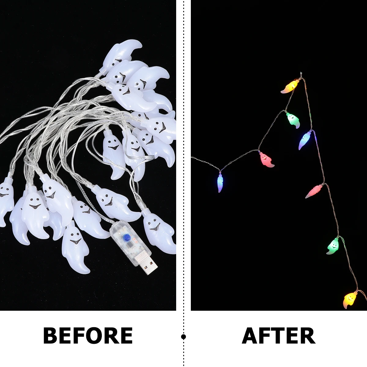 

1pc Led Usb Halloween String Lamp Lamp Powered Party Led String Festival Decorative Light Ghost Light Decoration