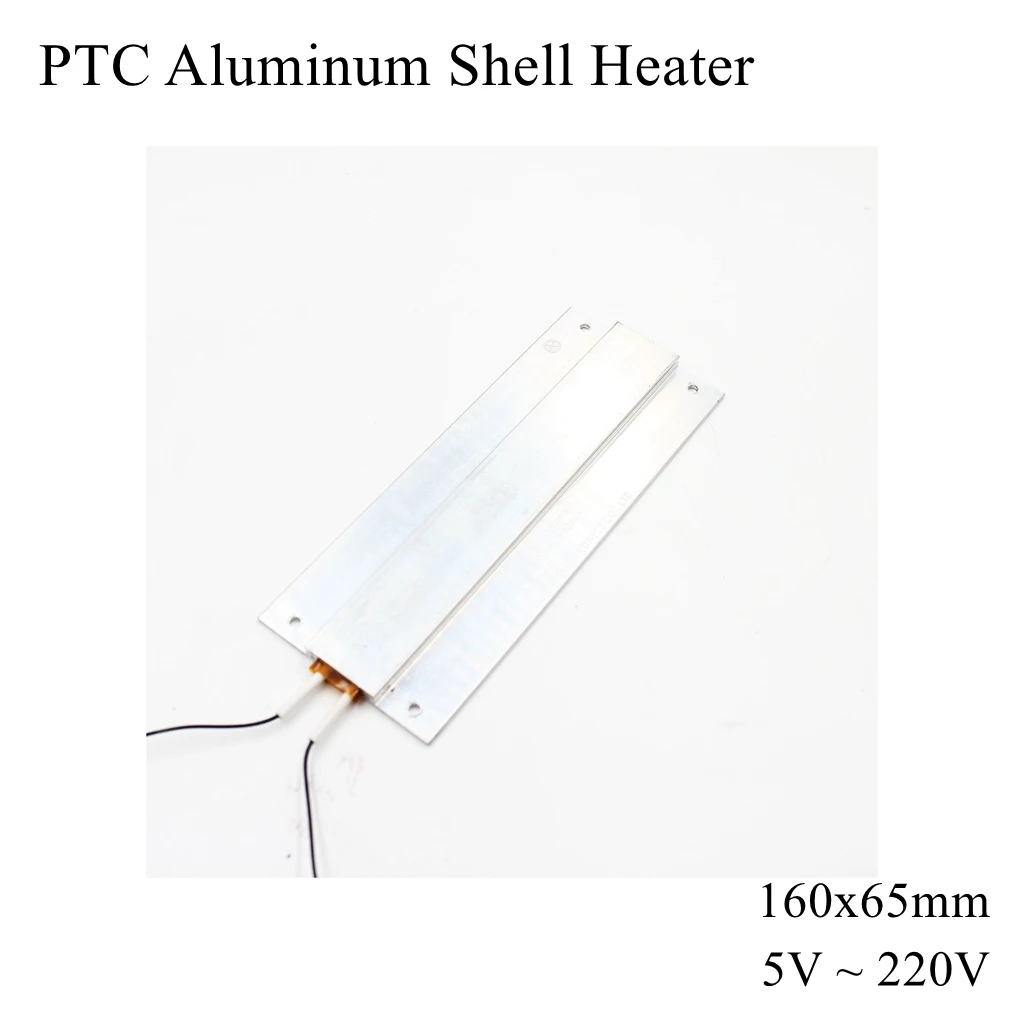 160x65mm 12V 24V 110V 220V PTC Aluminum Shell Heater Constant Thermostat Thermistor Ceramic Air Heating Sensor Egg Incubator