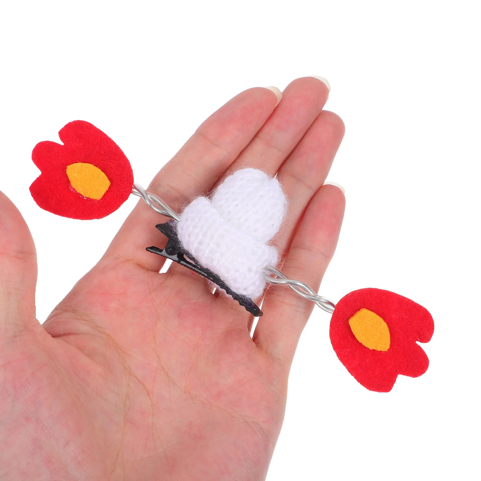 

1Pair Halloween Snap Hair Clips Mini Knitted Devil Flame Hat Side Clips Women Hair Styling Tool Halloween Accessories