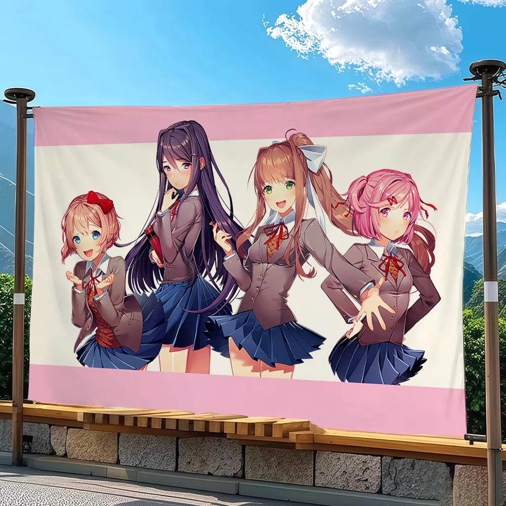 Game D-DDLC Girls flag Advertising Banner for Camping Decoration Outdoor & Garage Wall Hanging Decorations