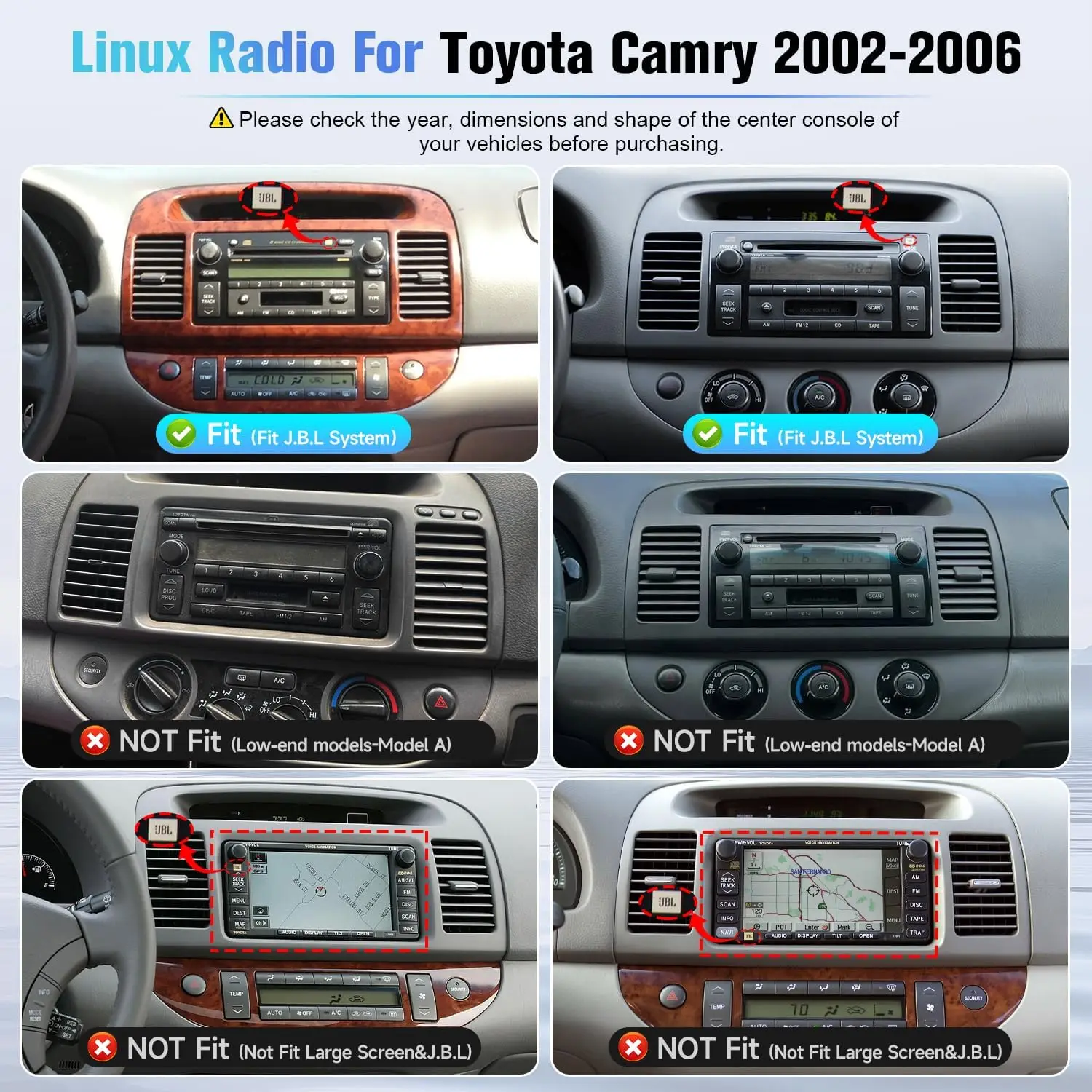 Linux Stereo for Toyota Camry 2002-2006 Radio Upgraded (Fit J.B.L System), Fast Boot 9