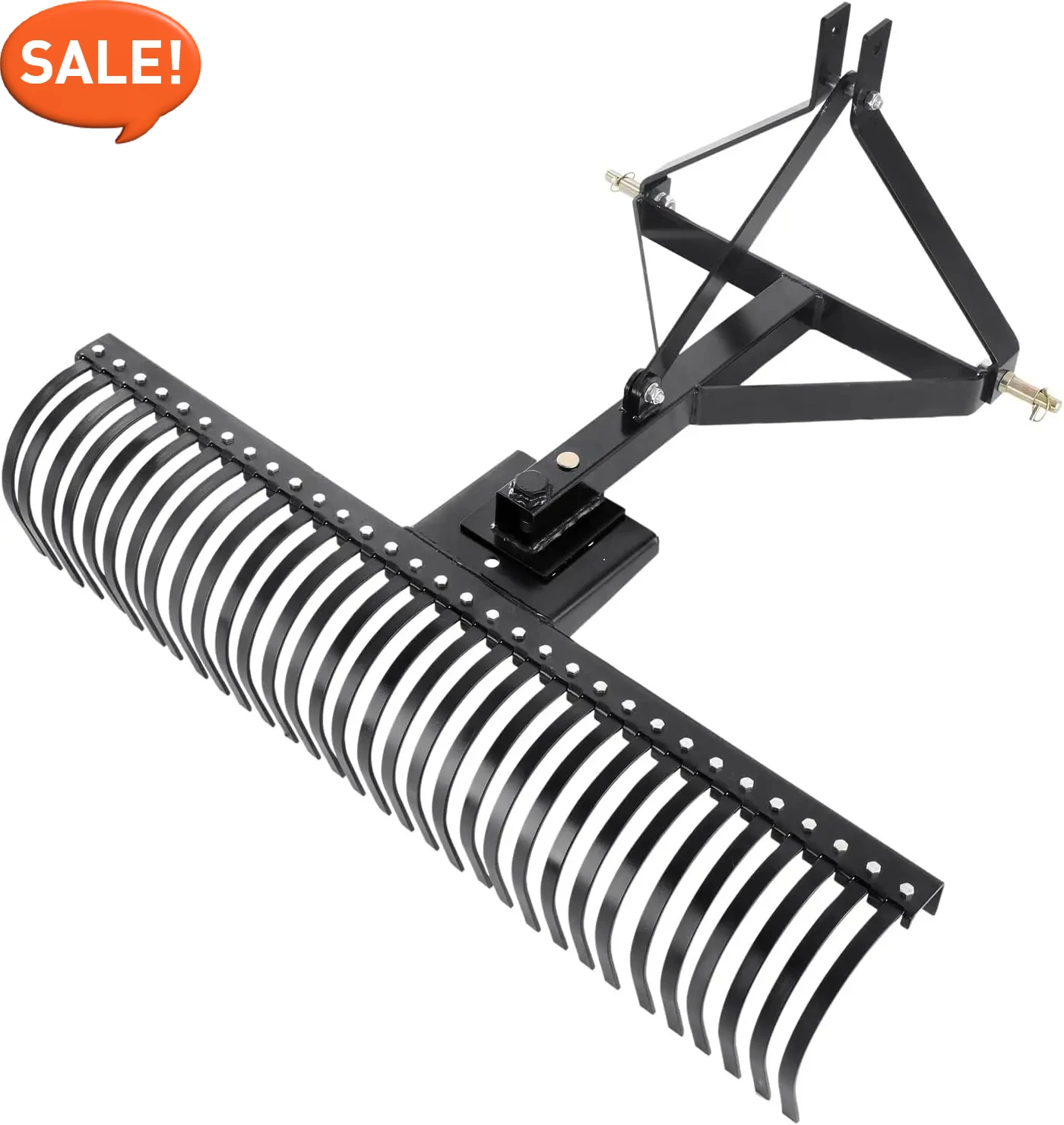 

Горячие продажи Tow Behind Dethatcher, 60-дюймовый буксировочный детилятор с 32 стальными зубьями, 3-точечные грабли для удаления газона с насадками