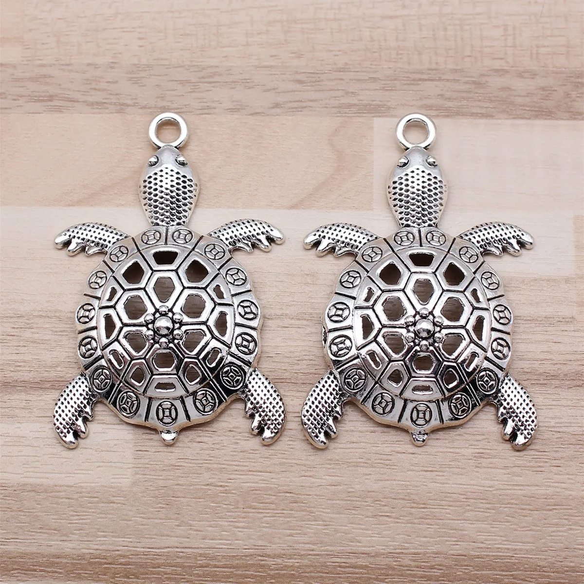 IFOCUS 2pcs/Lot Big Turtle Tortoise Cuckold Charms For DIY Jewelry Making Zinc Alloy 55x37mm/2.17x1.46inch